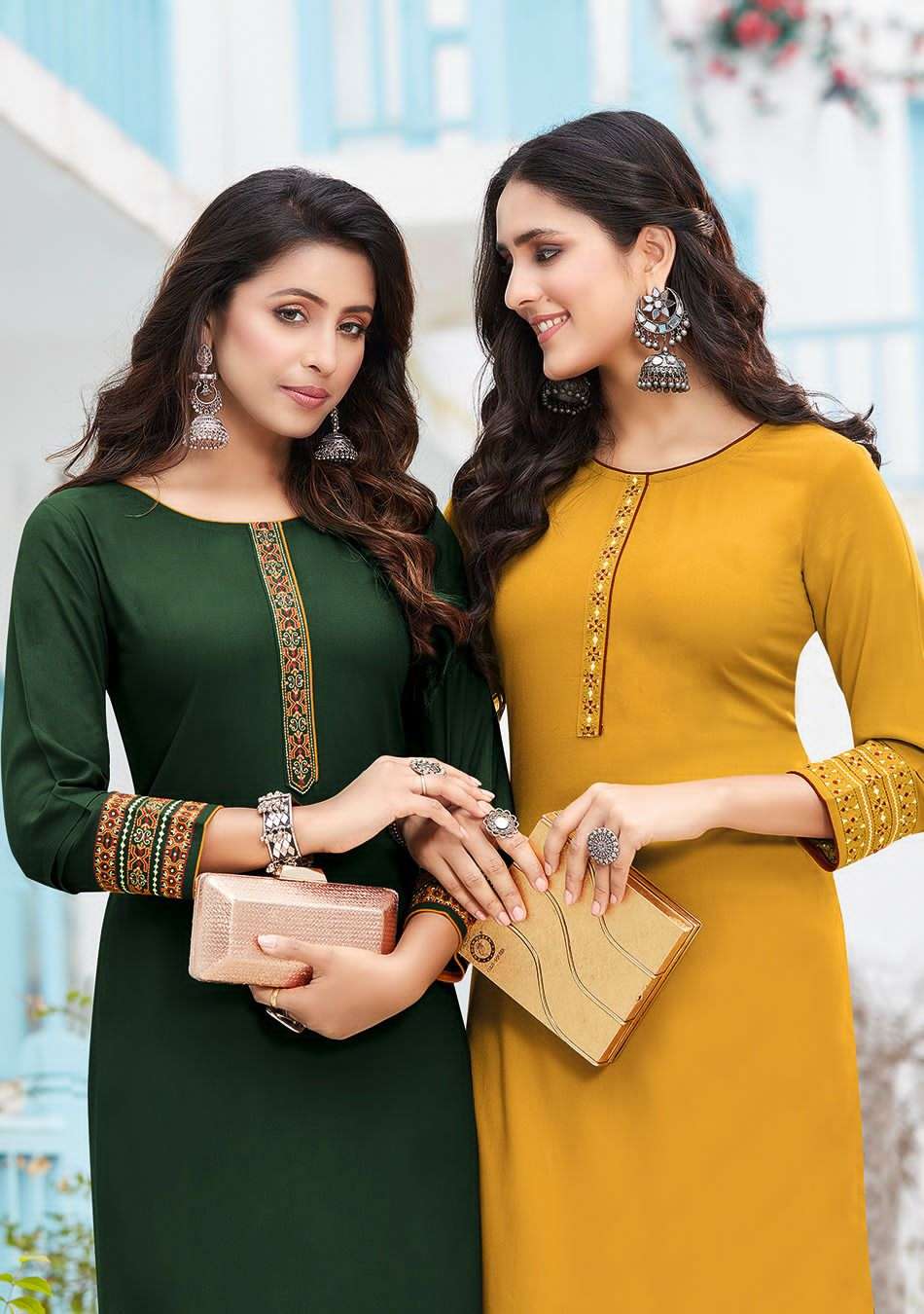 SERENA VOL 9 14 KG RAYON WITH HEAVY EMBROIDERY WORK LIVA TAG KURTI BY LADIES FLAVOUR BRAND POSTER 2
